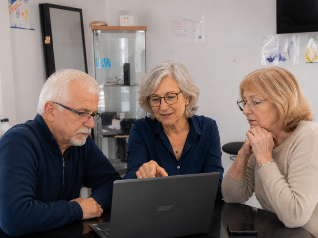 Accompagnement de seniors à l’utilisation d’un ordinateur à La Toupie Informatique